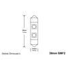 Diode Dynamics DD0090P 39mm SMF2 LED Bulb Warm White Pair Diode Dynamics DD0090P 39mm SMF2 LED Bulb Warm White Pair